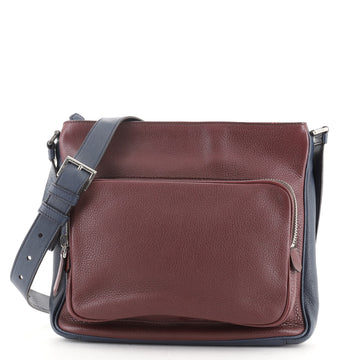Prada Bicolor Zip Pocket Crossbody Bag Vitello Daino Medium