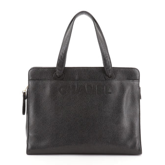 Chanel Vintage Logo Tote Caviar Medium
