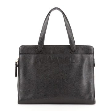 Chanel Vintage Logo Tote Caviar Medium