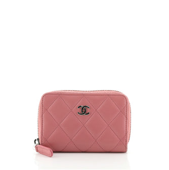Chanel CC Zip Coin Purse Quilted Lambskin Small