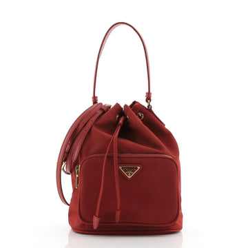 Prada Drawstring Bucket Bag Tessuto Small