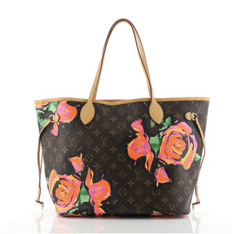 Louis Vuitton Neverfull Tote Limited Edition Monogram Roses MM