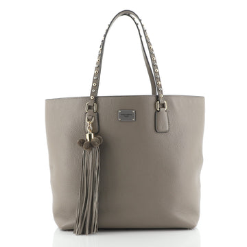 Dolce & Gabbana Pom Pom Tassel Tote Leather with Studded Detail Medium