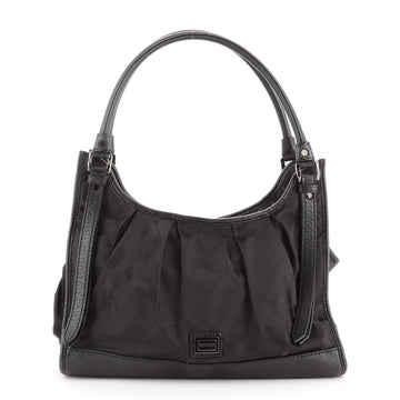 Burberry Tote Check Print Nylon with Patent Large