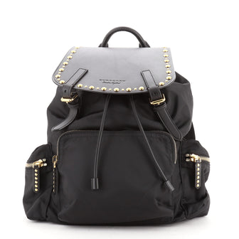 Burberry Rucksack Backpack Studded Leather and Nylon Large