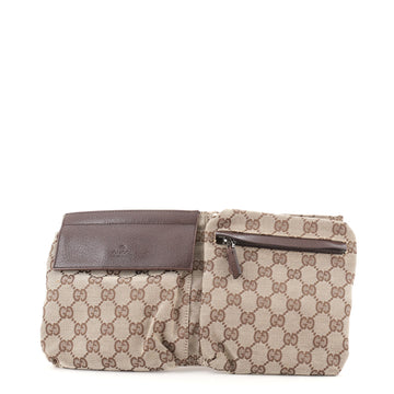 Gucci Vintage Double Belt Bag GG Canvas