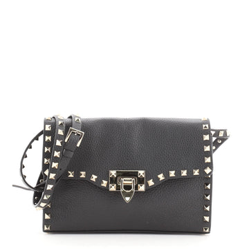 Valentino Rockstud Flip Lock Flap Bag Leather Medium