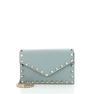 Valentino Rockstud Wallet On Chain Leather