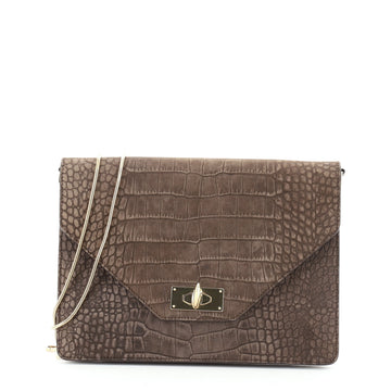 Givenchy Shark Envelope Shoulder Bag Crocodile Embossed Nubuck