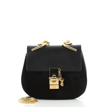 Chloe Drew Crossbody Bag Leather and Suede Small