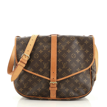 Louis Vuitton Saumur Handbag Monogram Canvas 35