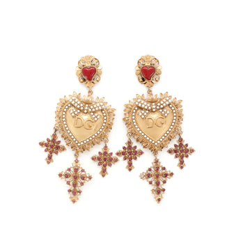 Dolce & Gabbana Devotion Chandelier Clip-On Crystal Embellished Metal with Pearls
