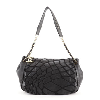 Chanel Scales Accordion Flap Bag Leather with Jersey Medium