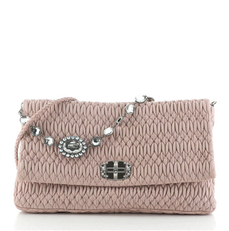 Miu Miu Crystal Clutch Matelasse Leather XL