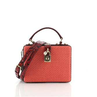 Dolce & Gabbana Treasure Box Bag Raffia and Python Small