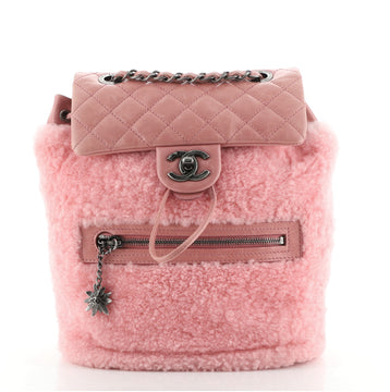 Chanel Mountain Backpack Shearling with Quilted Calfskin Small