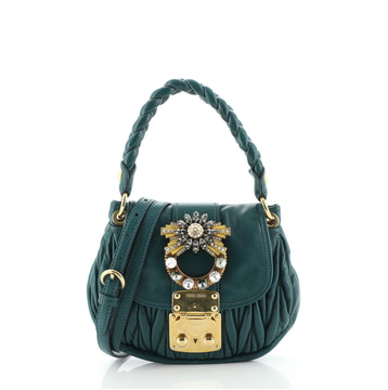 Miu Miu Crystal Coffer Flap Bag Matelasse Leather Mini