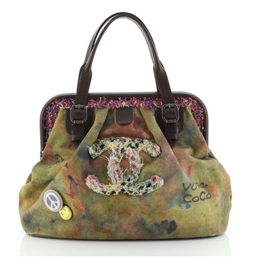 Chanel On The Pavements Graffiti Bowling Bag Canvas