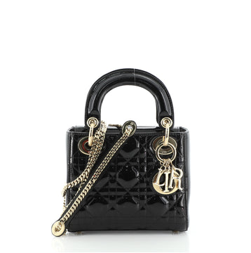 Christian Dior Lady Dior Chain Bag Cannage Quilt Patent Mini