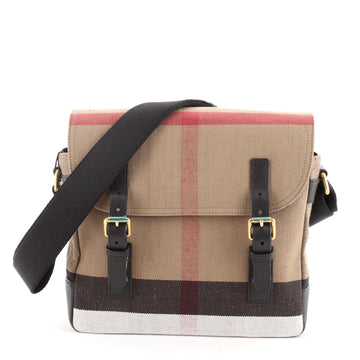 Burberry Baildon Messenger Bag House Check Canvas Medium
