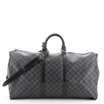 Louis Vuitton Keepall Bandouliere Bag Damier Graphite 55