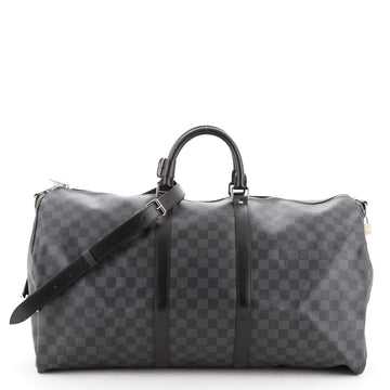 Louis Vuitton Keepall Bandouliere Bag Damier Graphite 55