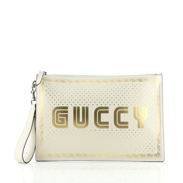 Gucci Wristlet Clutch Limited Edition Printed Leather