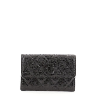 Chanel CC Flap Card Case Quilted Caviar