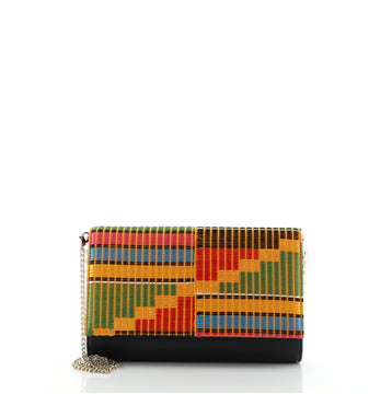Christian Louboutin Paloma Clutch Leather and Africube Textile