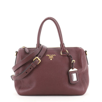 Prada Convertible Zip Satchel Vitello Daino Medium