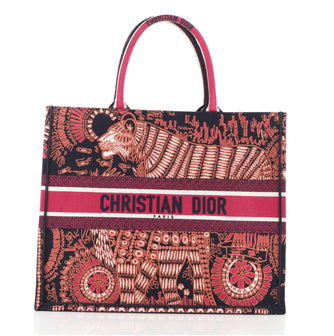 Christian Dior Book Tote Embroidered Canvas
