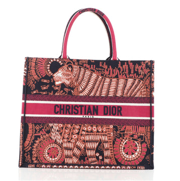 Christian Dior Book Tote Embroidered Canvas