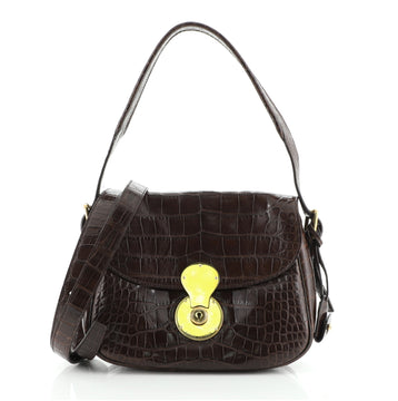 Ralph Lauren Collection Ricky Flap Shoulder Bag Alligator