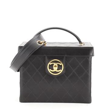 Chanel Vintage Vanity Case Quilted Leather Small