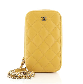Chanel Zip Around Phone Case with Chain Quilted Caviar