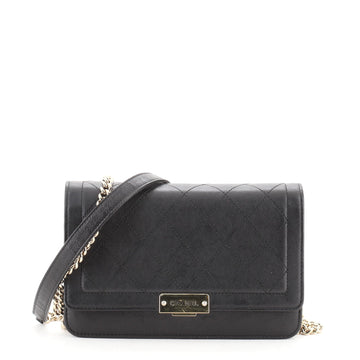Chanel Label Click Wallet on Chain Quilted Lambskin