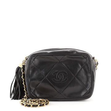 Chanel Vintage Diamond CC Camera Bag Quilted Leather Small