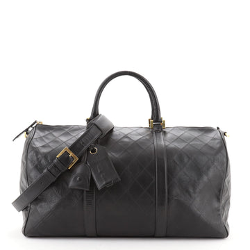 Chanel Vintage Diamond Stitch Boston Bag Quilted Lambskin Large
