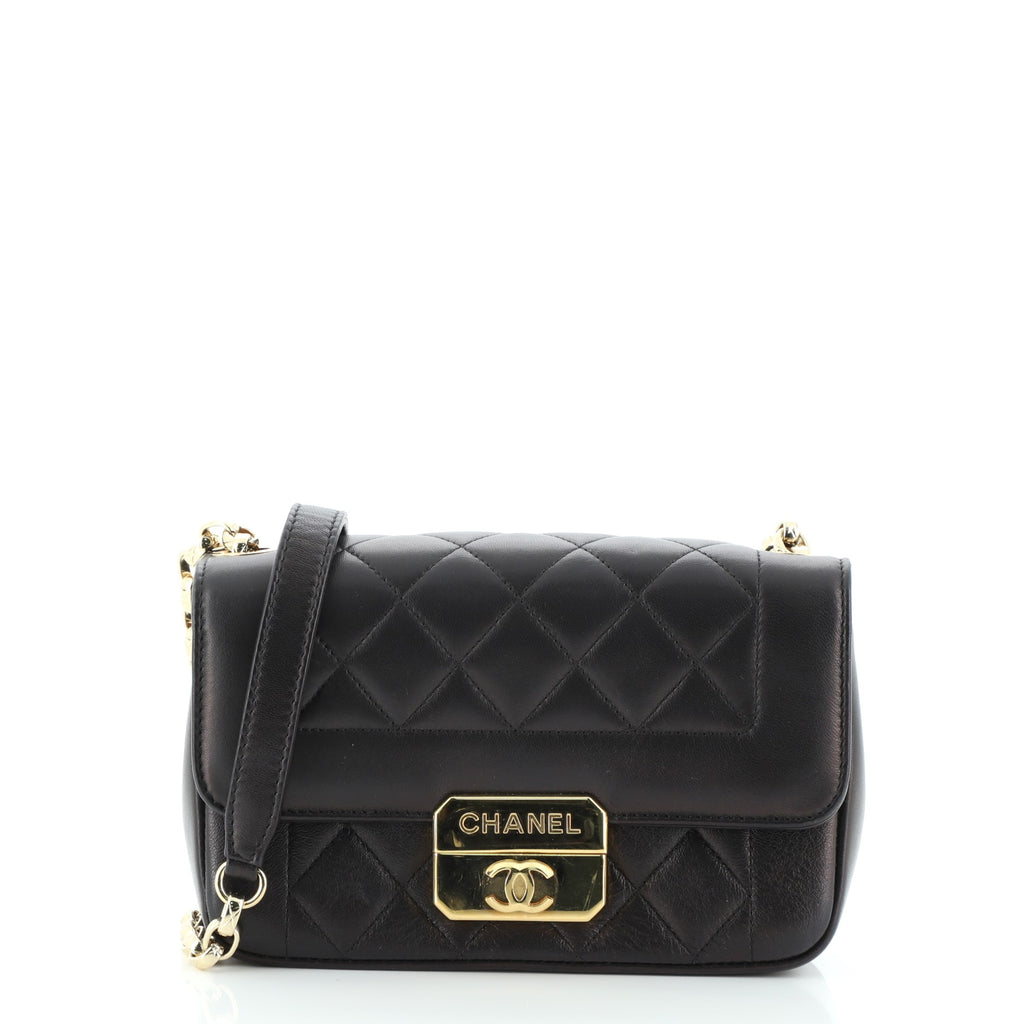 Chanel Chic With Me Flap Bag Quilted Lambskin Mini Black 6019654