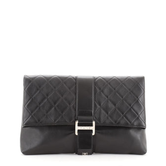 Chanel Grip Clutch Quilted Lambskin