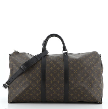 Louis Vuitton Keepall Bandouliere Bag Macassar Monogram Canvas 55