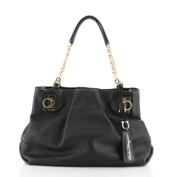 Salvatore Ferragamo W Chain Tote Leather Large