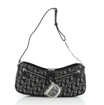 Christian Dior Vintage Trotter Charm Shoulder Bag Diorissimo Canvas Medium