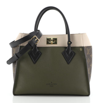Louis Vuitton On My Side Tote Leather with Monogram Canvas