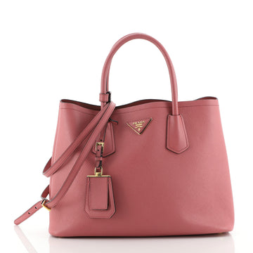 Prada Cuir Double Tote Saffiano Leather Small