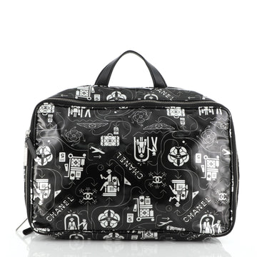 Chanel Airline Travel Bag Printed Coated Canvas Large
