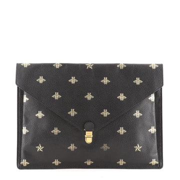 Gucci Bee Envelope Portfolio Printed Leather