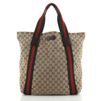 Gucci Original Web Tote GG Canvas Tall