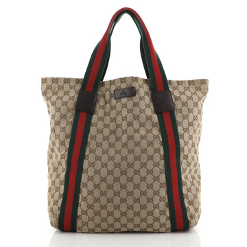 Gucci Original Web Tote GG Canvas Tall