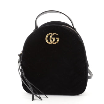 Gucci GG Marmont Backpack Matelasse Velvet Small